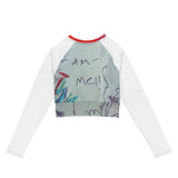 Recycled long-sleeve crop top