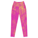 Coral World Garden crossover leggings